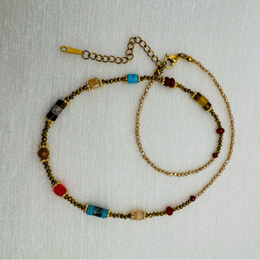 Swarovski Crystal and Mixed Gemstone Necklace