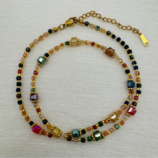 Mixed Gemstone & Swarovski Crystal Necklace