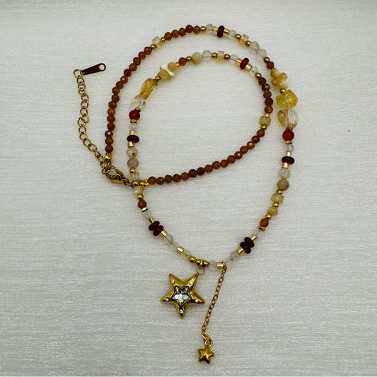 Citrine, Carnelian & Mixed Gemstone Necklace