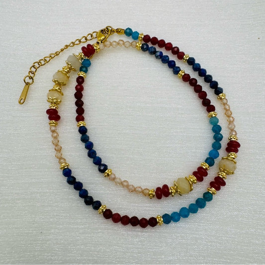 Lapis and Garnet Gemstone Necklace