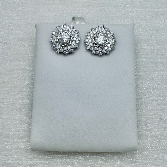 S925 Sterling Silver Moissanite 2.31 CT Flower Studs