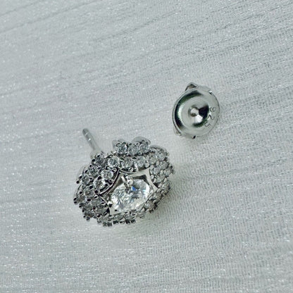 S925 Sterling Silver Moissanite 2.31 CT Flower Studs