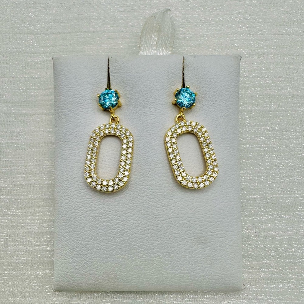 S925 Sterling Silver Moissanite 1.37 CT Oval Dangle Earrings