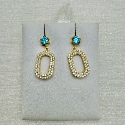 S925 Sterling Silver Moissanite 1.37 CT Oval Dangle Earrings