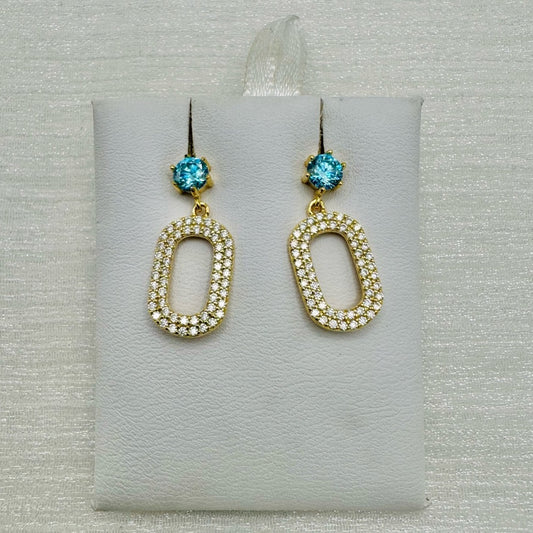 S925 Sterling Silver Moissanite 1.37 CT Oval Dangle Earrings