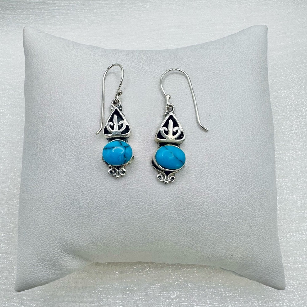 S925 Turquoise Dangle Earrings