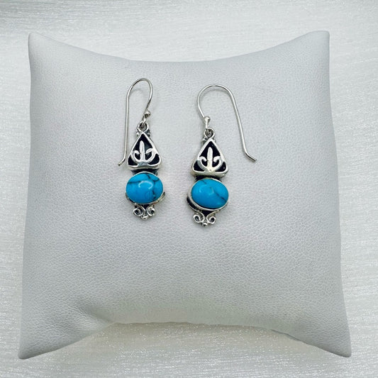 S925 Turquoise Dangle Earrings