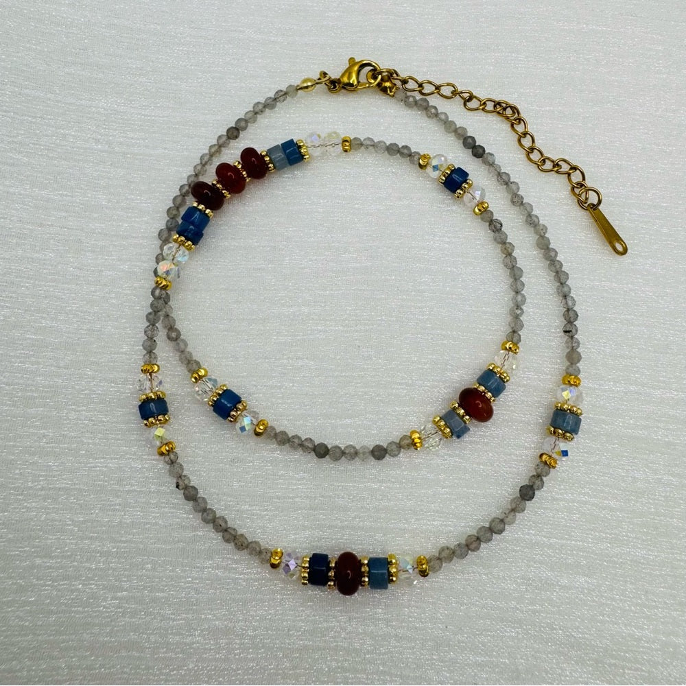 Labradorite & Lapis Mixed Gemstone Necklace