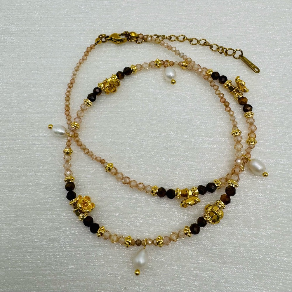 Mixed Gemstone and Freshwater Pearl Necklace
