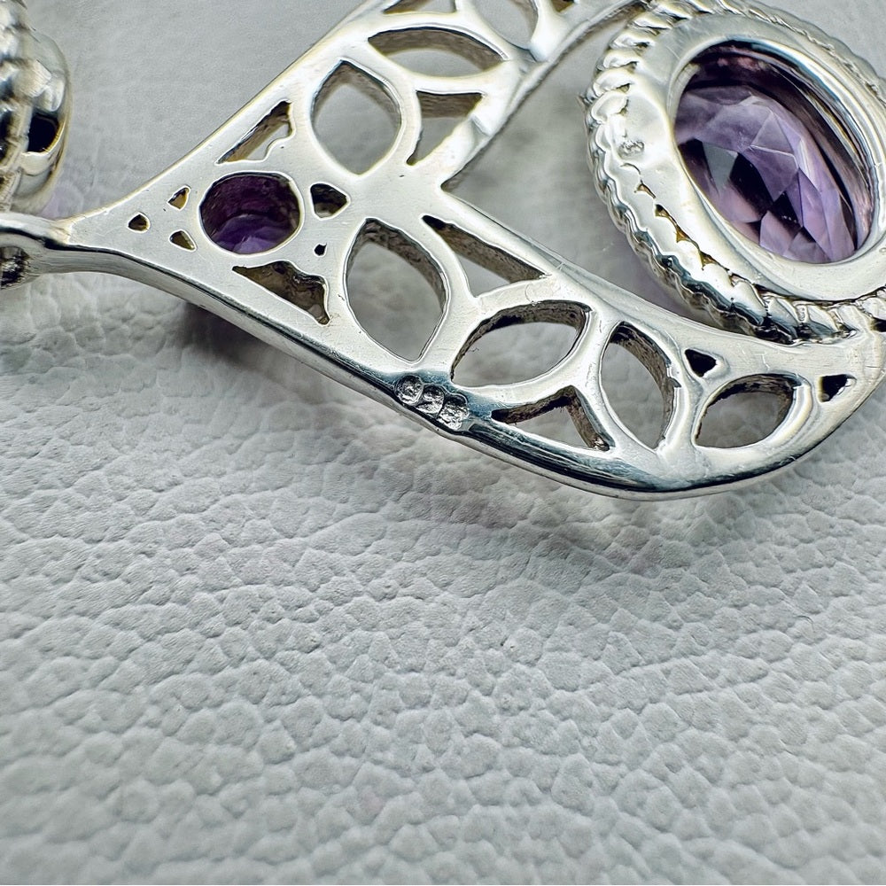 S925 Amethyst Dangle Earrings