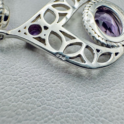 S925 Amethyst Dangle Earrings