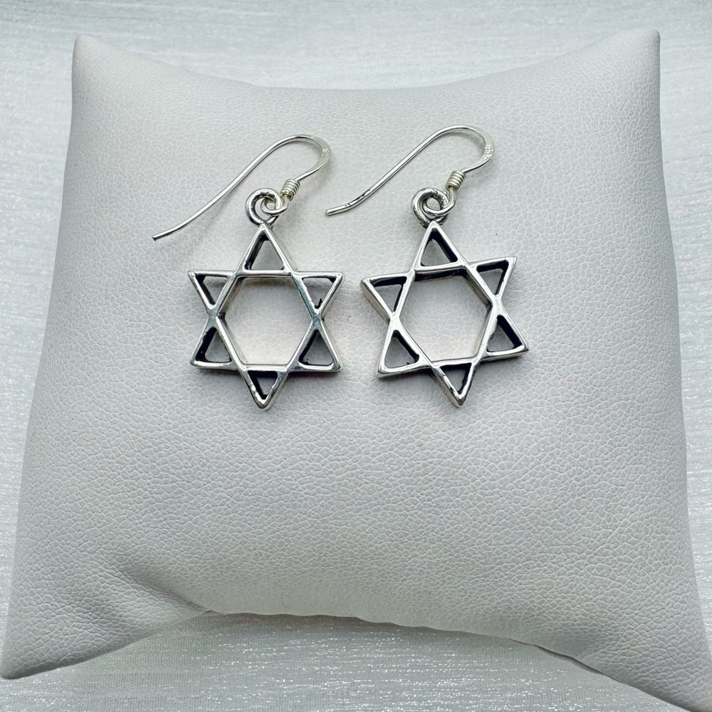 S925 Sterling Silver Star of David Earrings