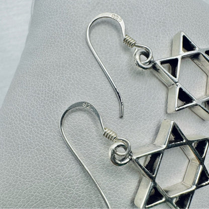 S925 Sterling Silver Star of David Earrings