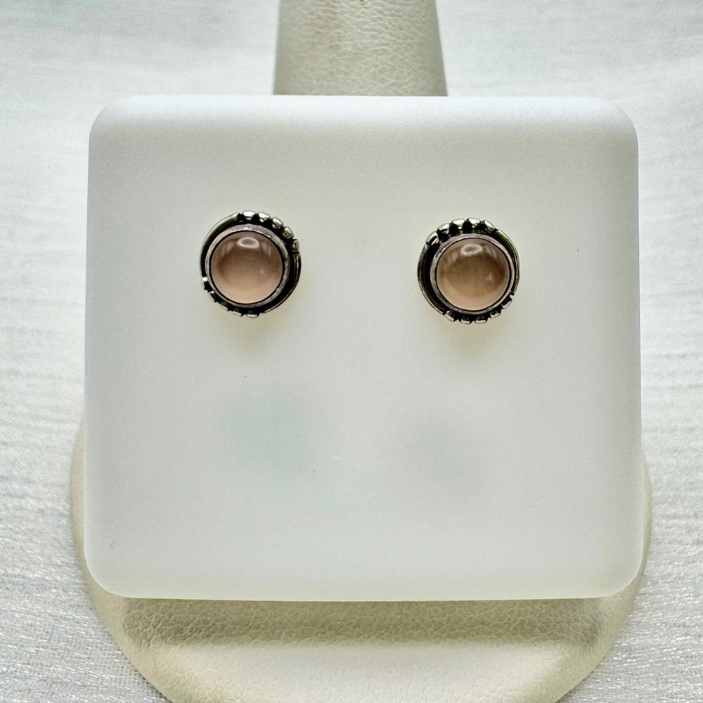 Rose Quartz Stud Earrings