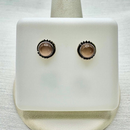 Rose Quartz Stud Earrings