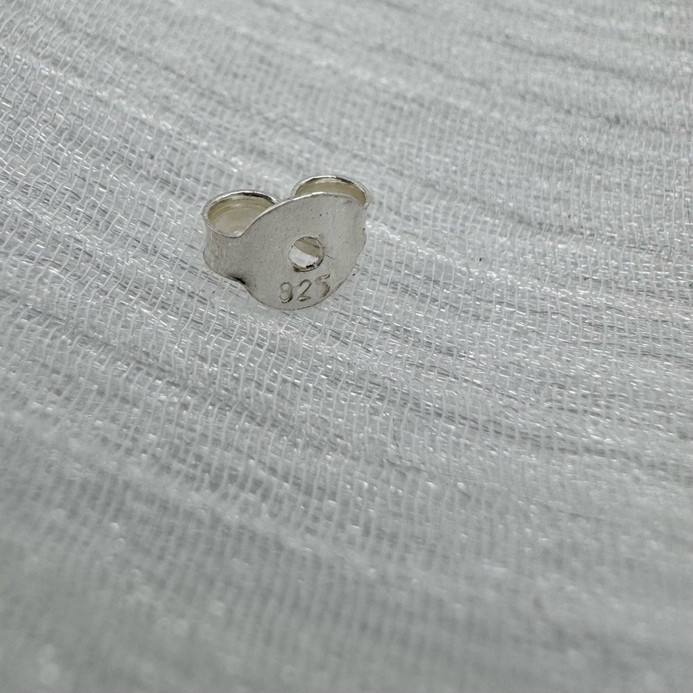 S925 Purple Garnet Square Stud Earrings