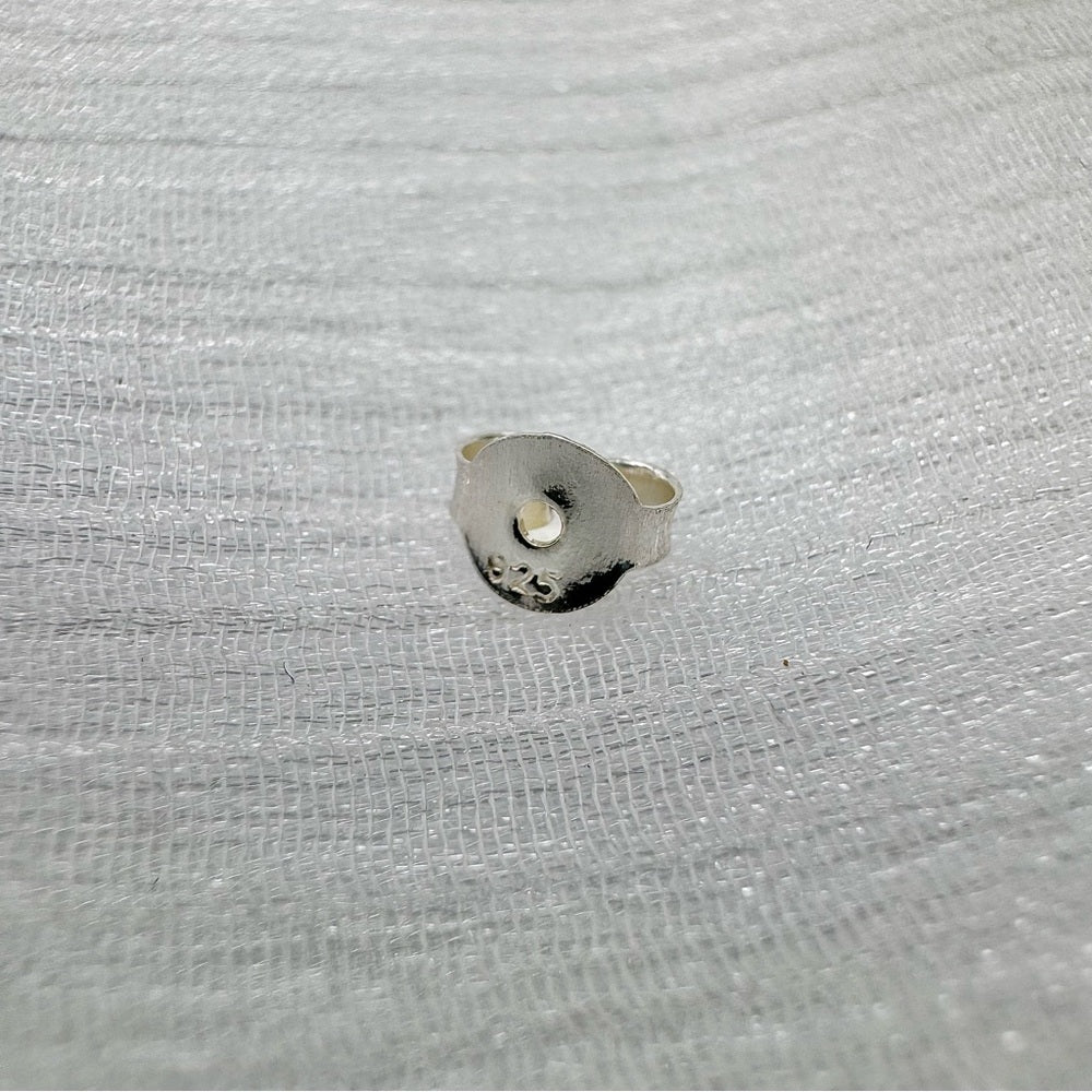 S925 Blue Chalcedony Square Stud Earrings