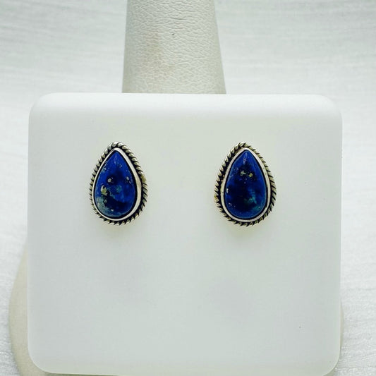 Lapis Teardrop Stud Earrings