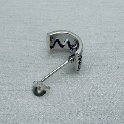 S925 Swirl Marcasite Huggie Push backs