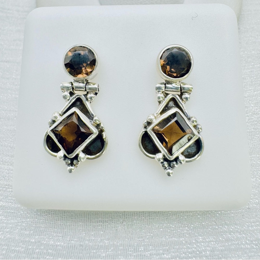 S925 Smoky Quartz Earrings
