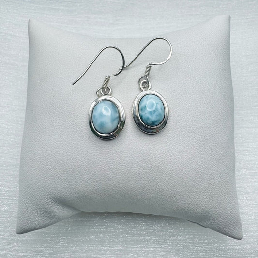 S925 Larimar Dangle Earrings