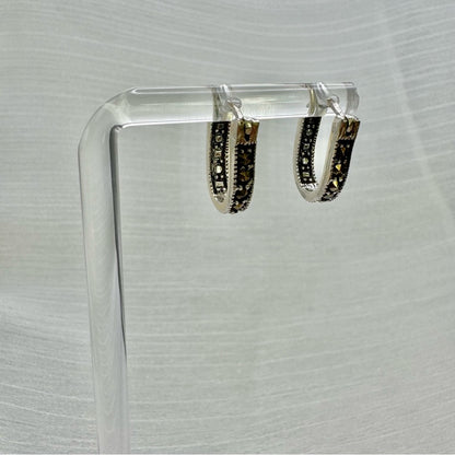 S925 Marcasite Huggies