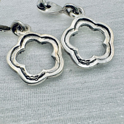 S925 Marcasite Flower Dangle Earrings