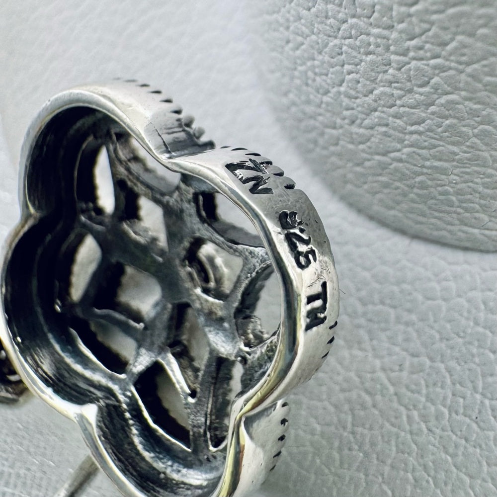 S925 Marcasite Flower Dangle Earrings