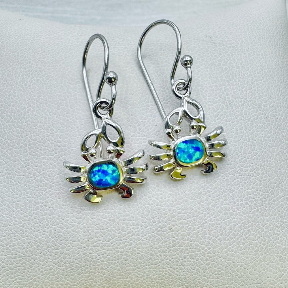 S925 Australian Opal Crab Earrings