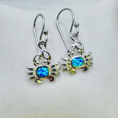 S925 Australian Opal Crab Earrings