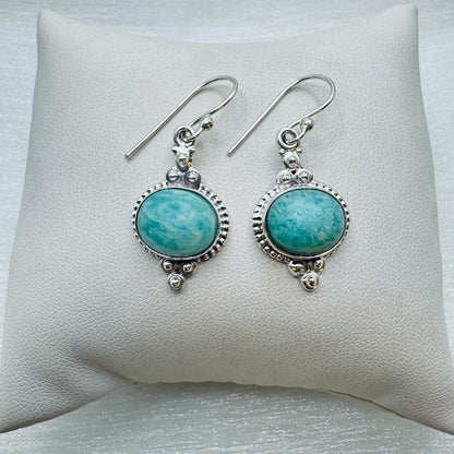 S925 Amazonite Dangle Earrings