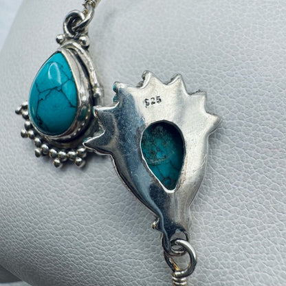 S925 Turquoise Teardrop Dangle Earrings