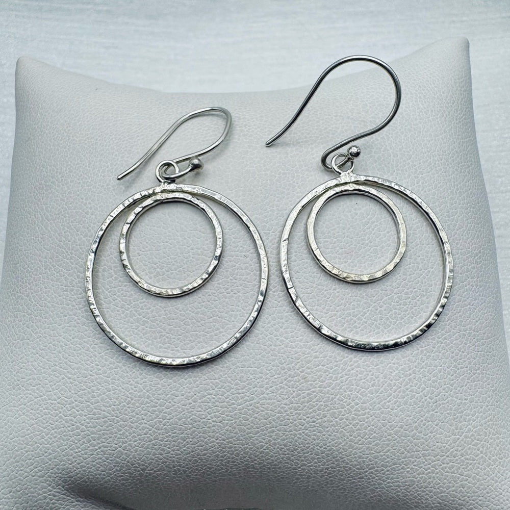 Sterling Silver Double Halo Earrings