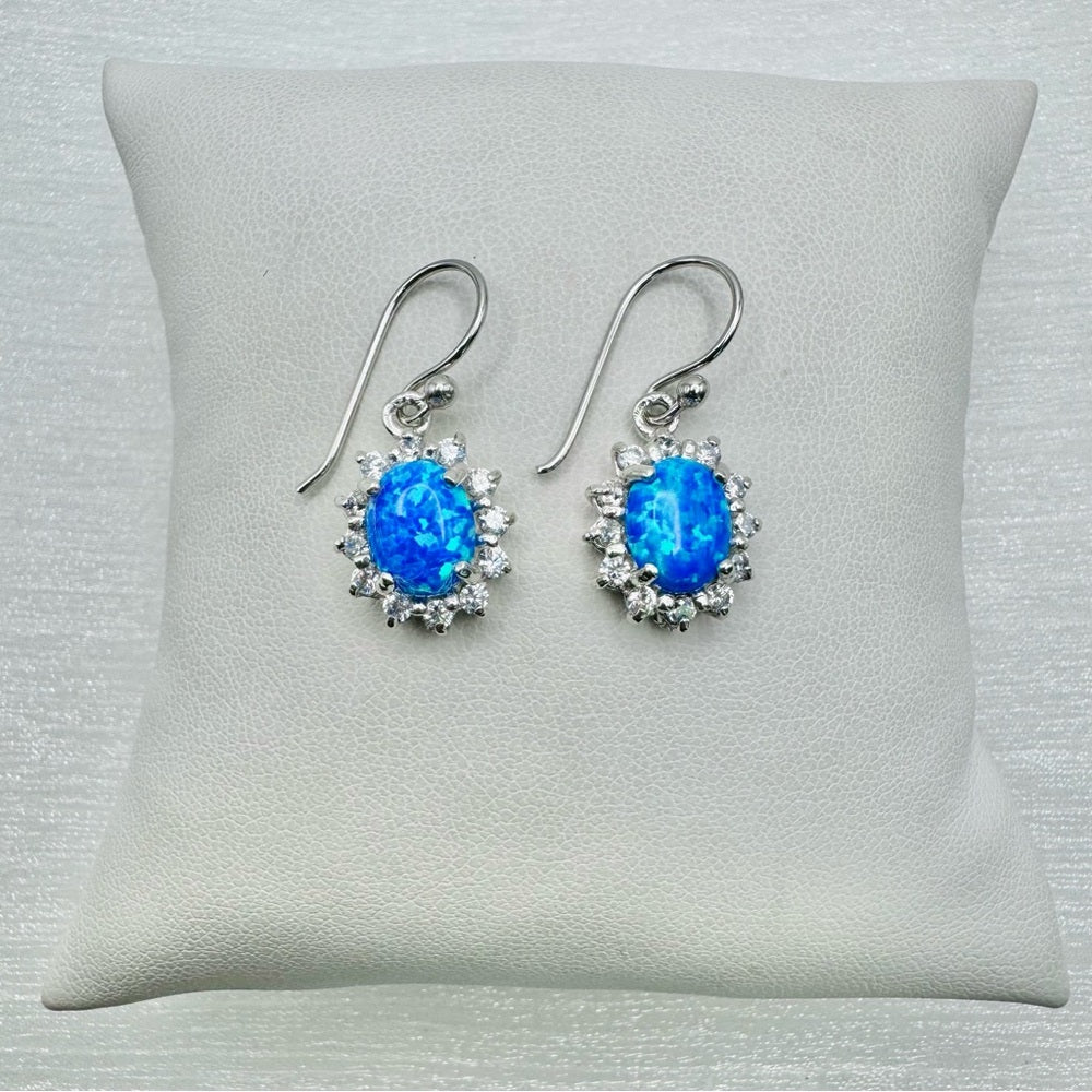 S925 Australian Opal Dangle Earrings