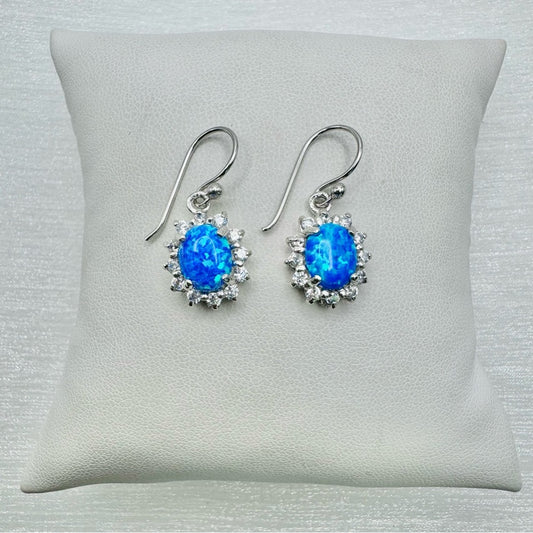 S925 Australian Opal Dangle Earrings
