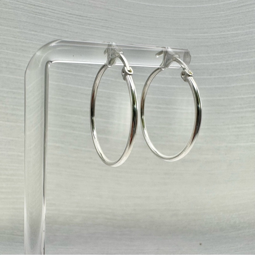 Stainless Steel Silver Hoop