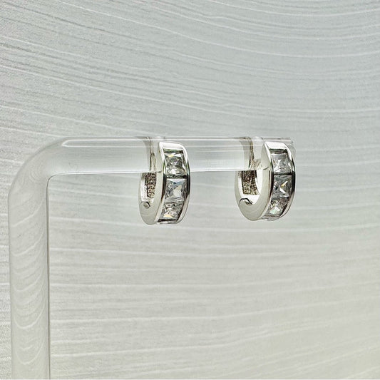 S925 Sterling Silver CZ Huggies