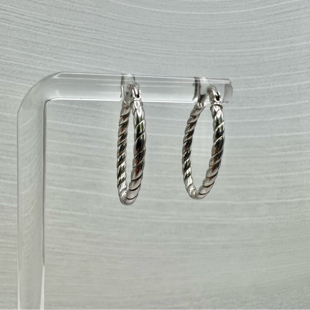 S925 Silver Rope Hoop