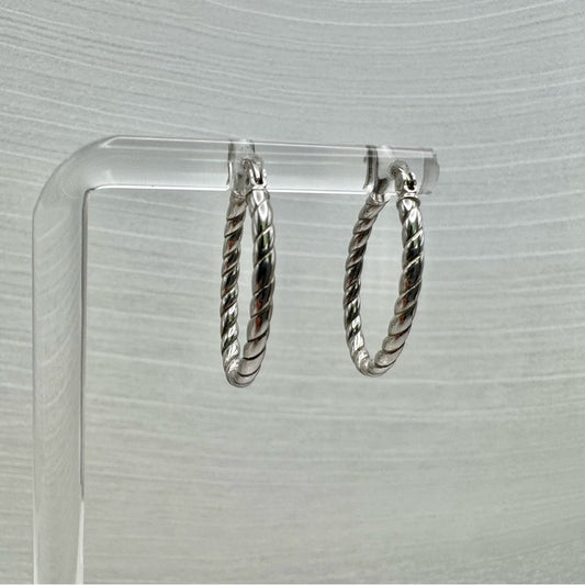 S925 Silver Rope Hoop