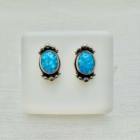 S925 Australian Opal Stud Earrings