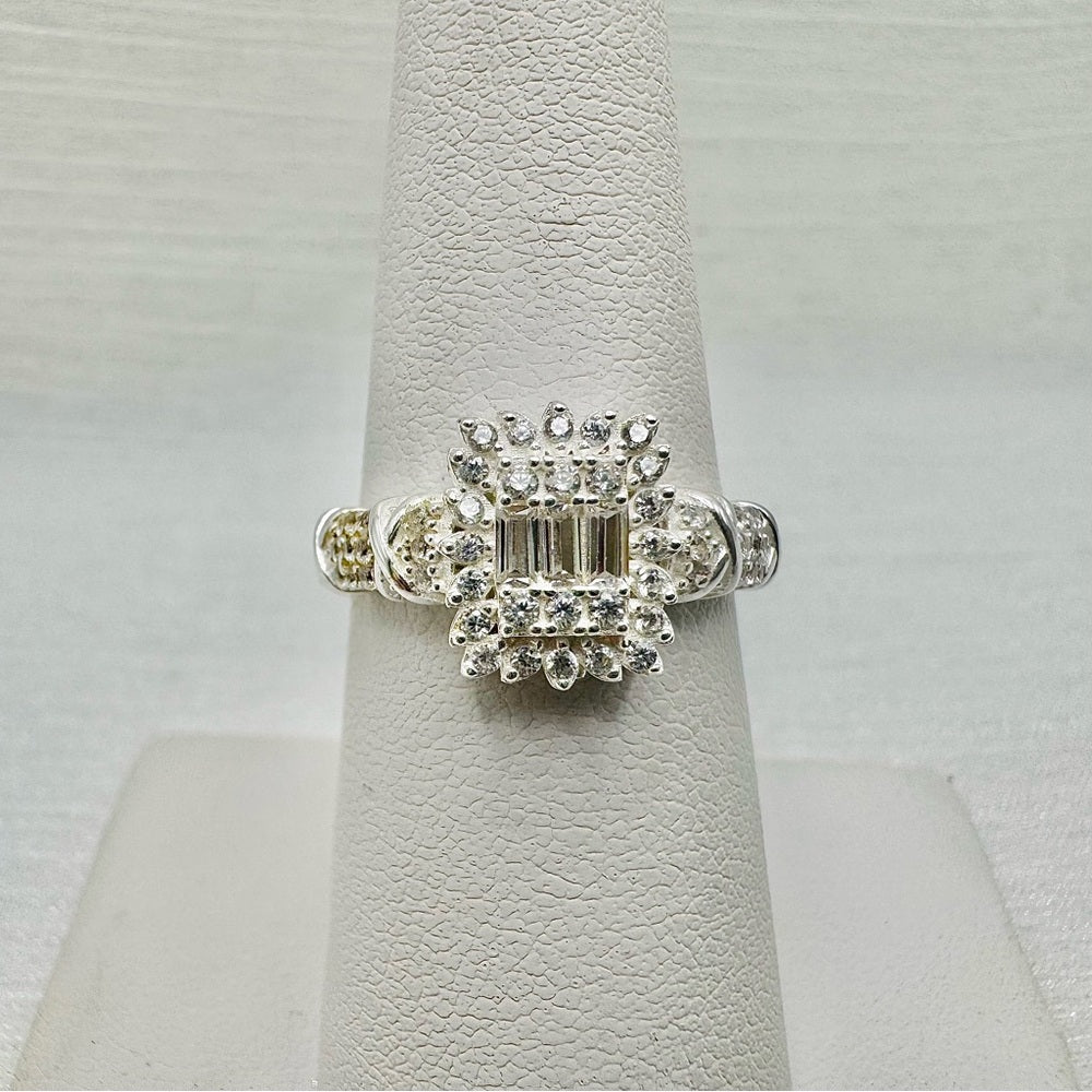 S925 CZ Cluster Ring
