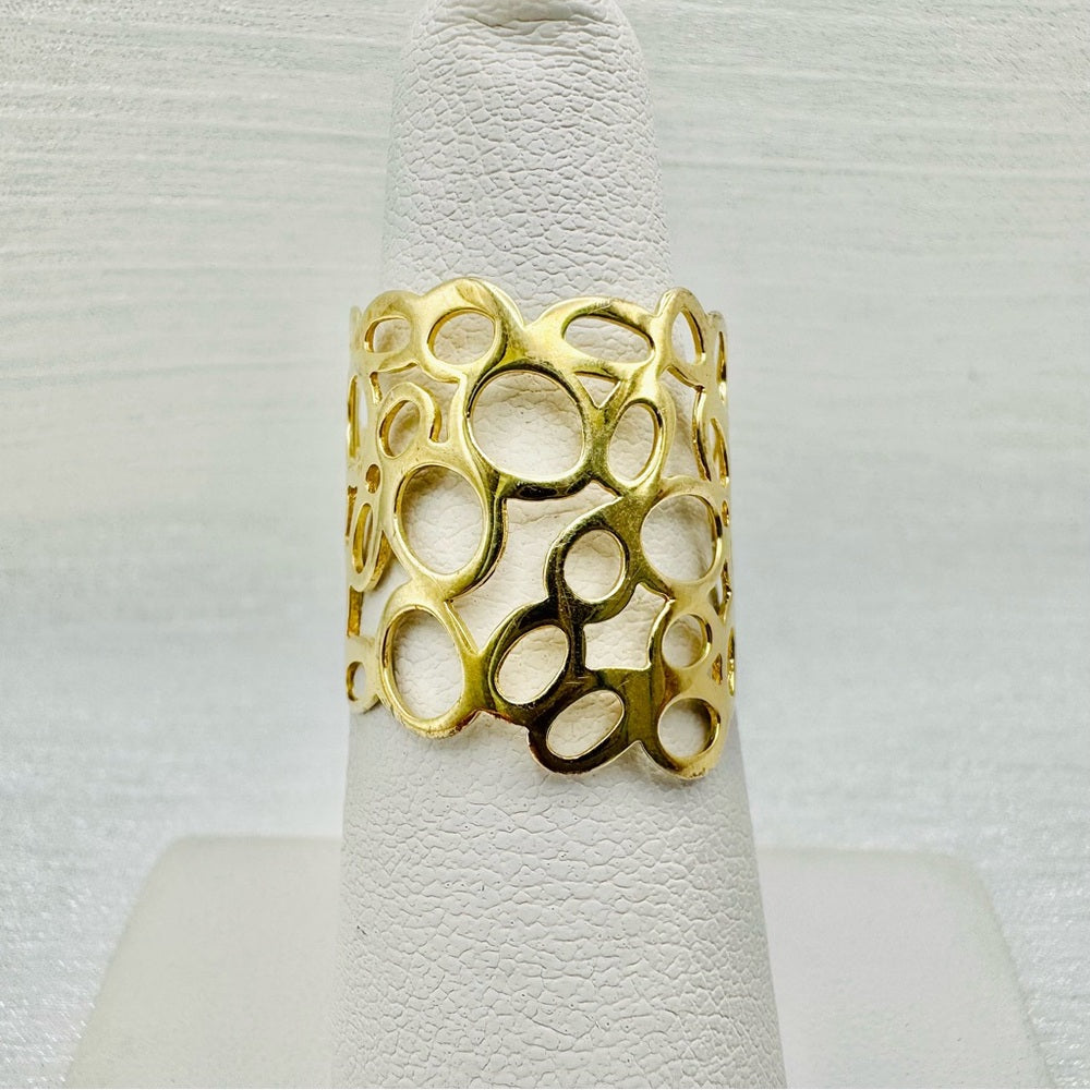 S925 Abstract Gold Plated Ring