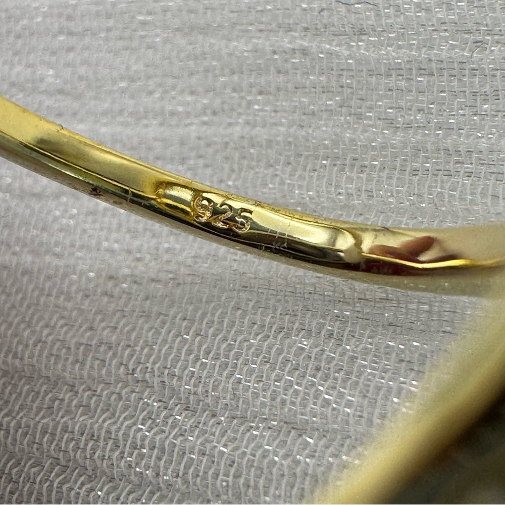 Gold Pavé X Ring (S925)