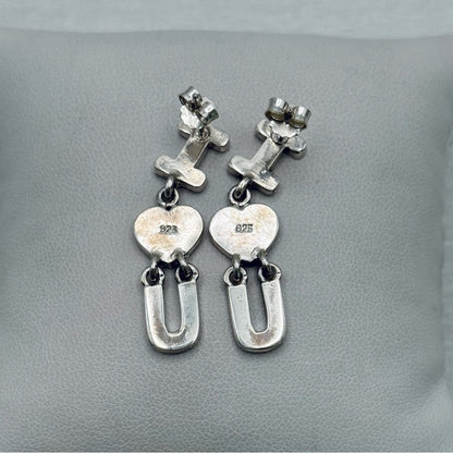 S925 I 🖤 U Marcasite Dangle Earrings