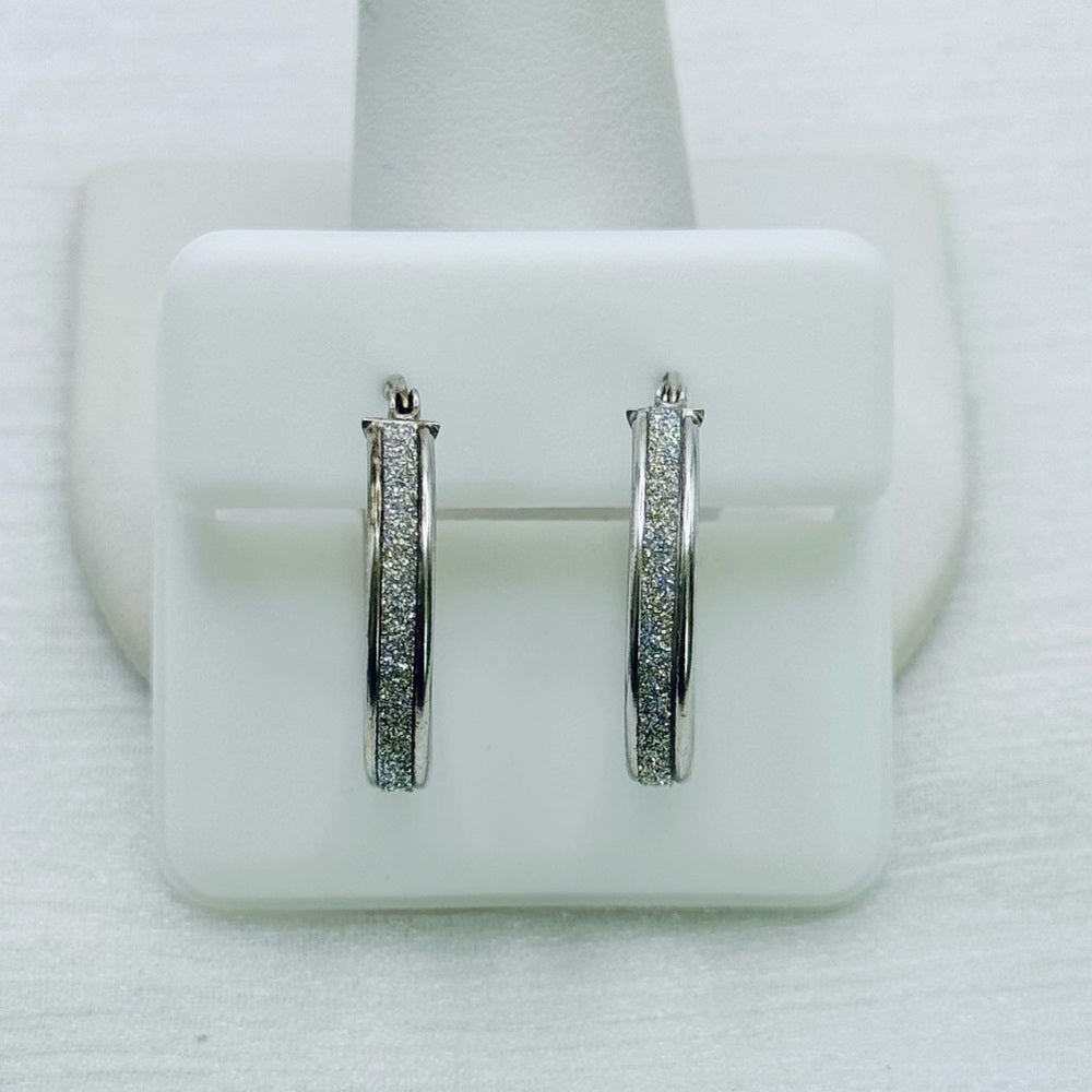 S925 Silver Glitter Huggies