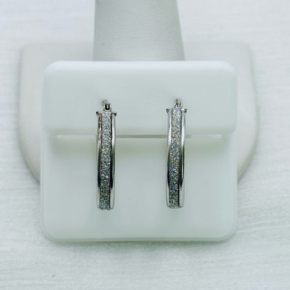 S925 Silver Glitter Huggies