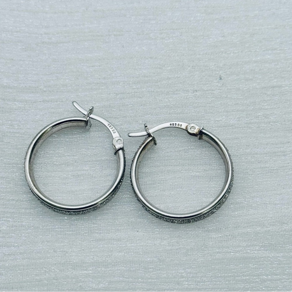 S925 Silver Glitter Huggies