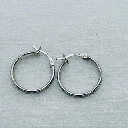 S925 Silver Glitter Huggies