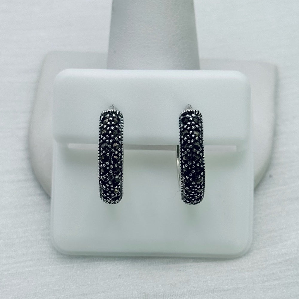 S925 Marcasite Huggies