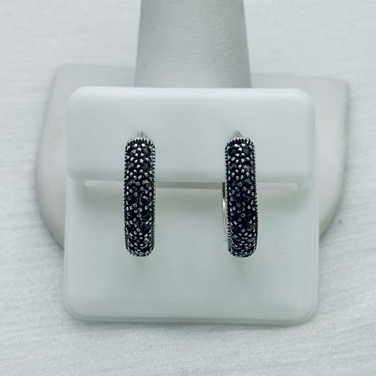 S925 Marcasite Huggies